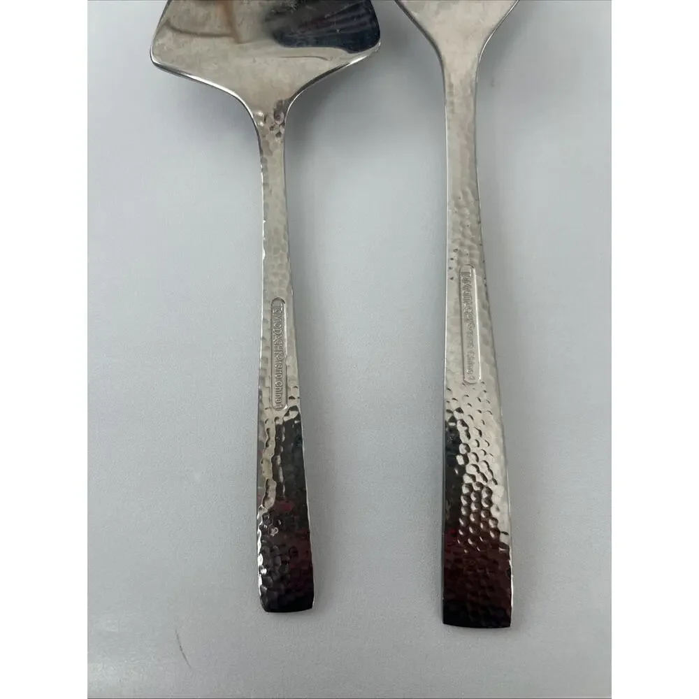 TOMODACHI Hampton Forge Ella Hammered Set Of 2 Serving Pieces Stainless Flatware